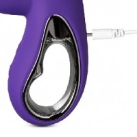 Thrusting Rabbit Vibe. 12 Thrusting & 12 Vibrating Functions, Heating, Silicone, Rechargeable, PURPLE